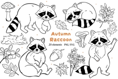 Hand-Drawn Raccoon Clipart PNG SVG Product Image 1