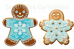 Christmas, GingerBread, Ephemera, PNG, watercolor, Clipart Product Image 3
