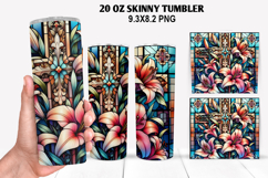 Flower Skinny Tumbler 20oz Wrap Design, Christmas Tumbler Product Image 1