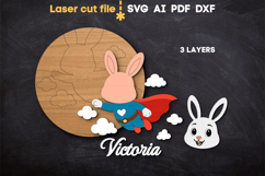 Hare Baby Name Sign SVG laser cut file for Glowforge Product Image 3