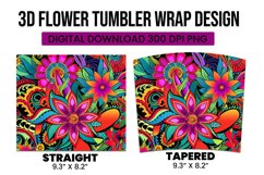 Colorful Flower Tumbler Wrap Design Product Image 3