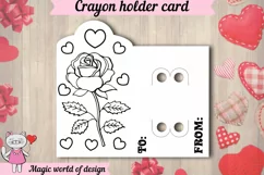 Valentine's Day rose with heart Coloring Crayon Holder Product Image 2