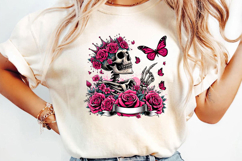 Funny Floral Skeleton Sublimation, Sarcastic Png Product Image 3