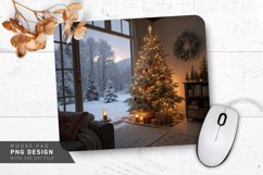 Cozy Holiday Scene with Christmas Tree Mouse Pad PNG Design Product Image 1