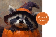 Art Halloween Tumbler, Halloween Raccoon Tumbler Template Product Image 3