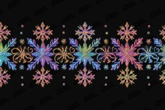 Neon Snowflake Border Pattern for Winter Craft Projects Product Image 1