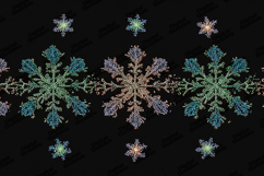 Glowing Neon Snowflake Border Pattern for Winter Crafts Product Image 1