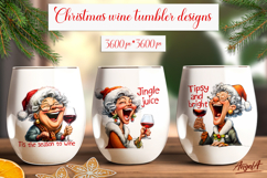 Christmas wine tumbler design Bundle Funny elderly old lady Product Image 5
