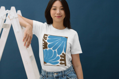 Modern Blue Leaf Abstract Embroidery Design Product Image 3