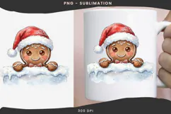 Christmas peeking character png design for T-shirts Product Image 3
