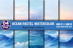 Ocean Pastel Watercolor Background PNG Product Image 1