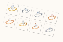 Engagement Rings Watercolor Clipart Product Image 3