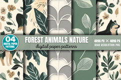 Forest Animals Nature Digital Background Paper Bundle PNG Product Image 4