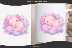 Pastel kawaii axolotl png design for T-shirts Product Image 2