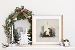 Nativity scene digital paper, background clipart Product Image 3