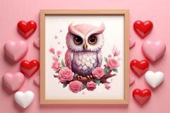 Owl Valentines Day Sublimation Clipart, Christmas Clipart Product Image 3