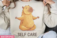Self Care PNG, Funny Capybara Sublimation PNG Product Image 1