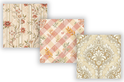 Blush Nude Toile Digital Paper Pack, Vintage Floral Toile Product Image 3