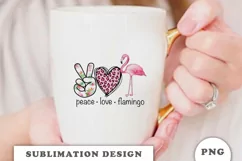 Peace Love Flamingo sublimation designs downloads Product Image 3