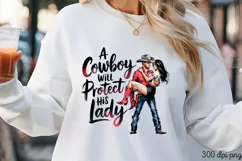 A cowboy will protect PNG, Sassy Pinup Girl Sublimation PNG Product Image 3