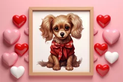 Cute Valentine Dog Clipart, Valentines Day Dog Clipart Product Image 3