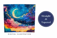 Moon Tumbler Wrap Design, Night Sky Tumbler Design, Sky PNG Product Image 3