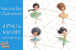 Diverse Ballerina Nutcracker Clipart PNG Product Image 1