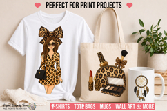 Leopard Beauty Clipart PNG Bundle | 12 Luxury Elements Product Image 3