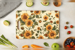 Vintage Autumn Sunflowers Cutting Boards sublimation Design Product Image 3