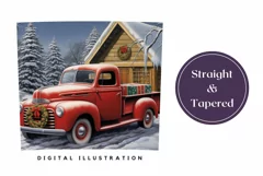 Christmas Tumbler Wrap Design, Christmas Red Truck Tumbler Product Image 3
