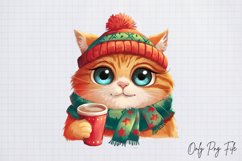 Grumpy Christmas Animal Coffee Clipart PNG Product Image 1