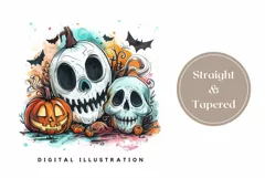 Spooky Halloween Tumbler, Watercolor Halloween Tumbler Wrap Product Image 3