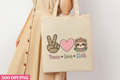 Peace love sloth PNG, Sloth Sublimation PNG Product Image 3