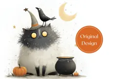 Cartoon Halloween Cat Tumbler, Spooky Halloween Sublimation Product Image 3