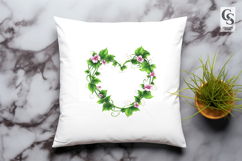 Floral Heart Frame Clipart Sublimation PNG Product Image 3