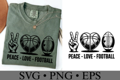 Peace Love Football Svg | Game Day Svg | Shirt Svg Product Image 1