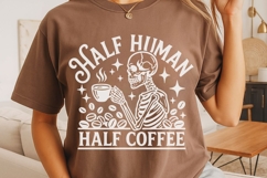 Half Human Half Coffee Svg, Skeleton Coffee Svg, Funny Svg. Product Image 4
