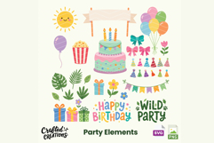 Wild Birthday Party Animals SVG PNG, Jungle Safari Clipart Product Image 3