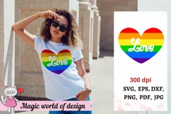 LGBT Rainbow Stripe Heart Gay Pride svg for Cricut Product Image 1