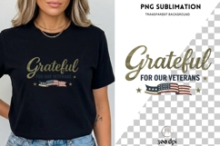 Grateful for Our Veterans PNG | Patriotic Script Design Product Image 3