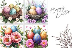 Floral Easter Eggs Pillowcase Sublimation, Easter Pillow PNG Product Image 3