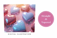 3D Glitter Hearts Tumbler Design, Valentine's Day Tumbler Product Image 3