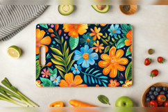 Bright Summer Flowers Cutting Boards sublimation Design Product Image 3