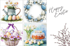 Watercolor Easter Wreath Pillow, Easter Pillow Designs Product Image 3