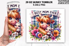 Best Mom Ever Tumbler Wrap,Highland Cow, Mom Tumbler Design Product Image 1