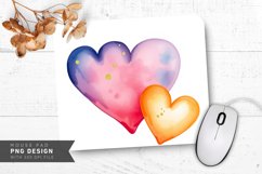 Gold Fleck Watercolor Hearts Mouse Pad PNG Design Product Image 1