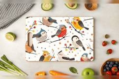 Cute Winter Birds Cutting Boards sublimation Design Product Image 3