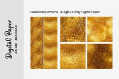 Golden Luxury Digital Papers Marble and Glitter digital pape Product Image 2