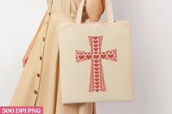 Red heart cross PNG, God Is Love Clipart PNG Product Image 3
