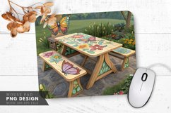 Butterfly Garden Bliss Hand Painted Furniture Mouse Pad PNG Product Image 1